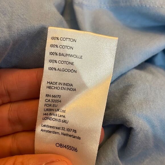 Free People - Apricot Rose Puff Sleeve Eyelet Light Blue Dress - Picture 6 of 6